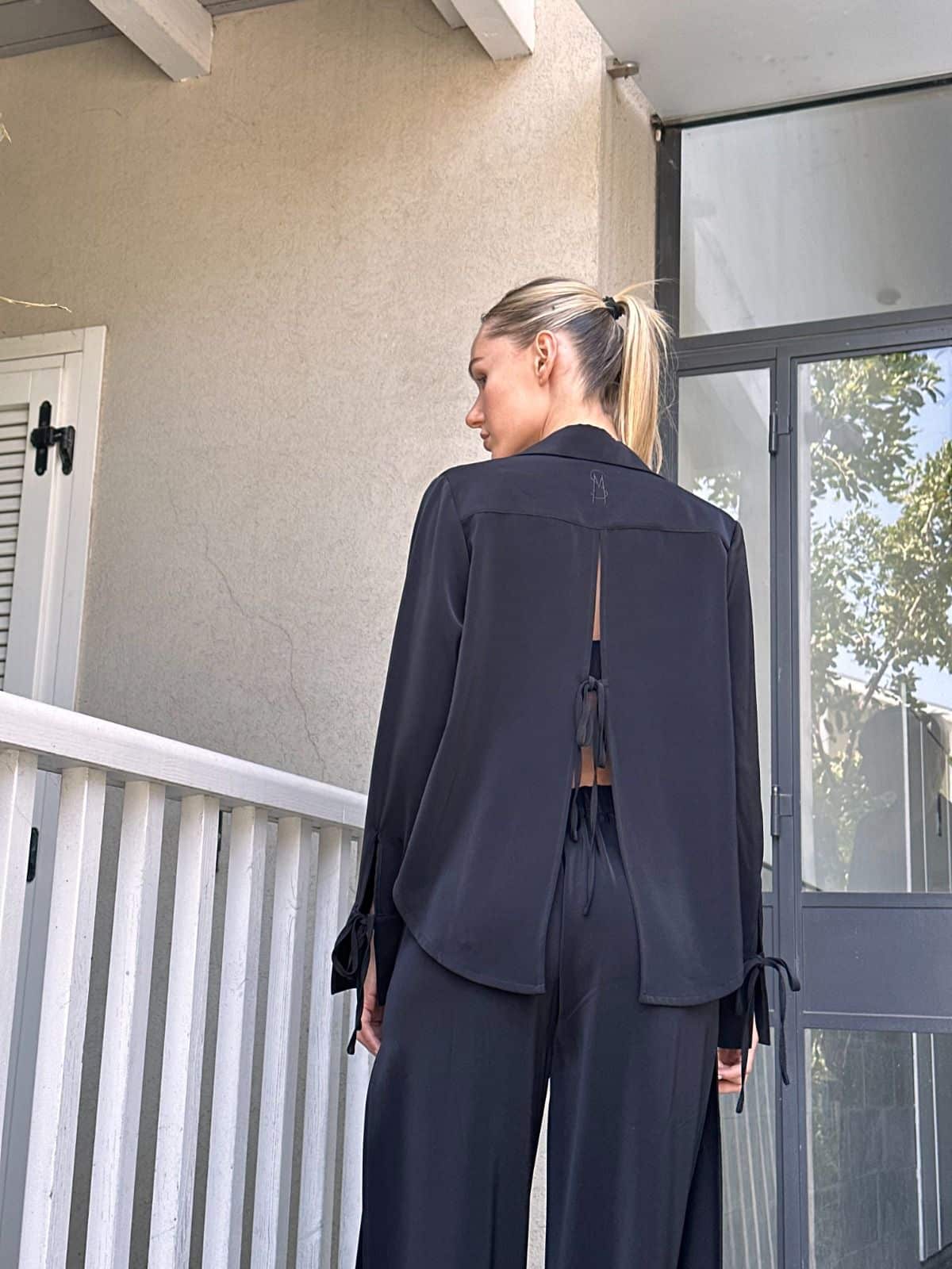 מכנס רחב עם שסע – תמונה 3