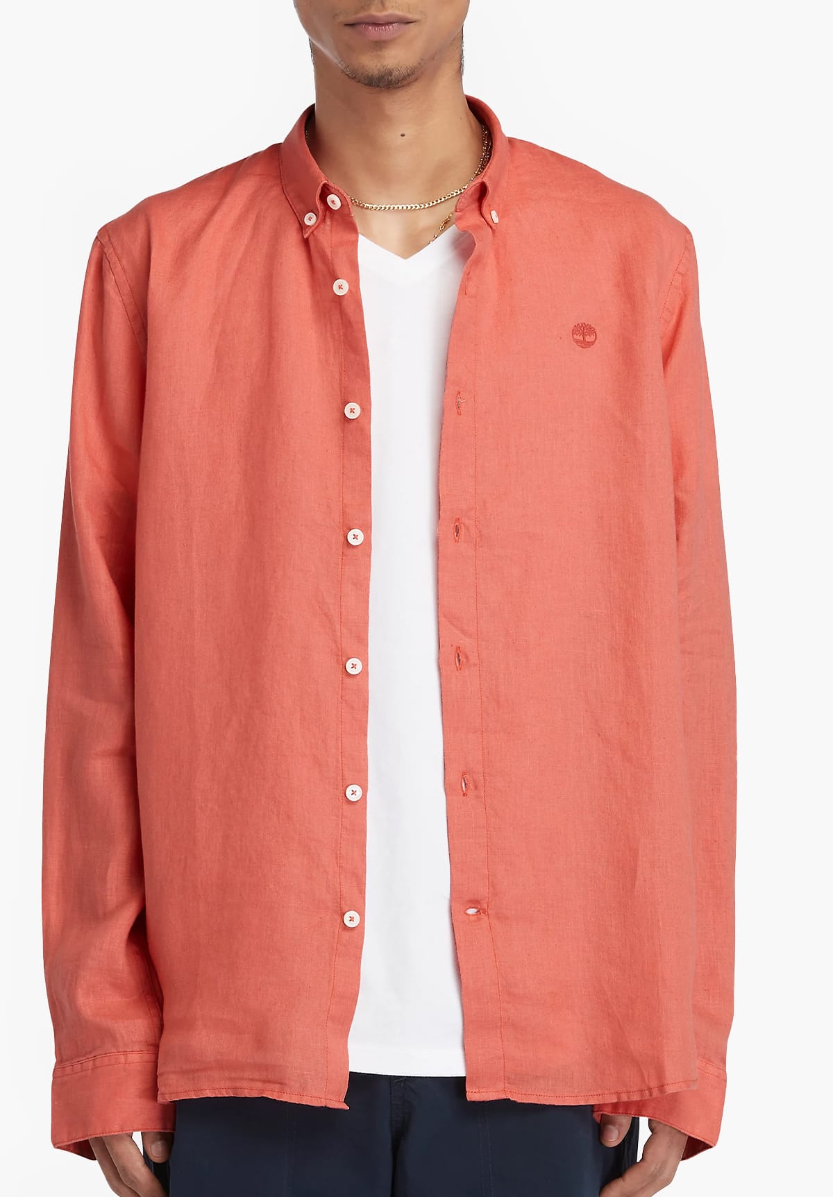 חולצת פשתן מכופתרת