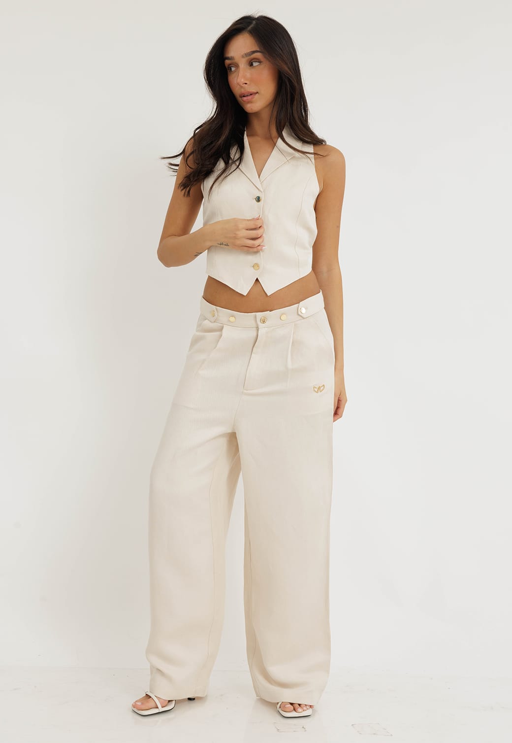 מכנס פשתן רחב – תמונה 3