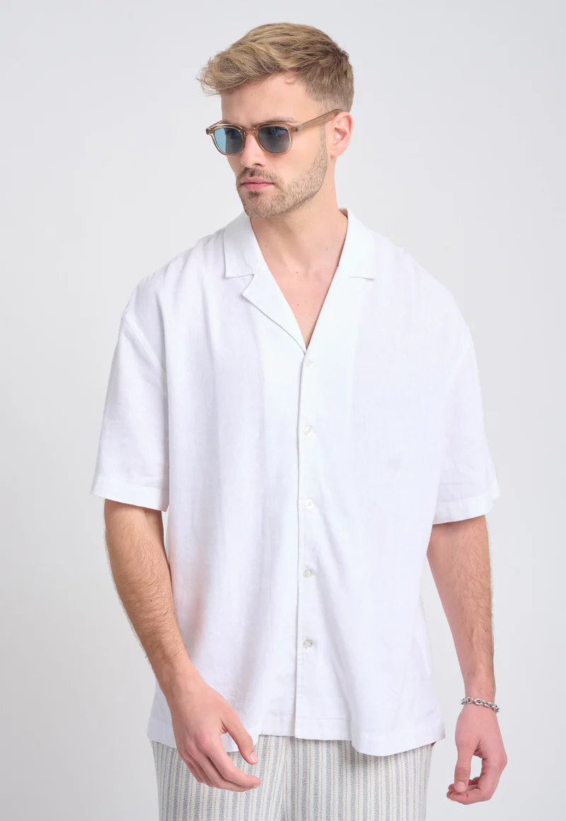 חולצת פשתן מכופתרת – תמונה 3