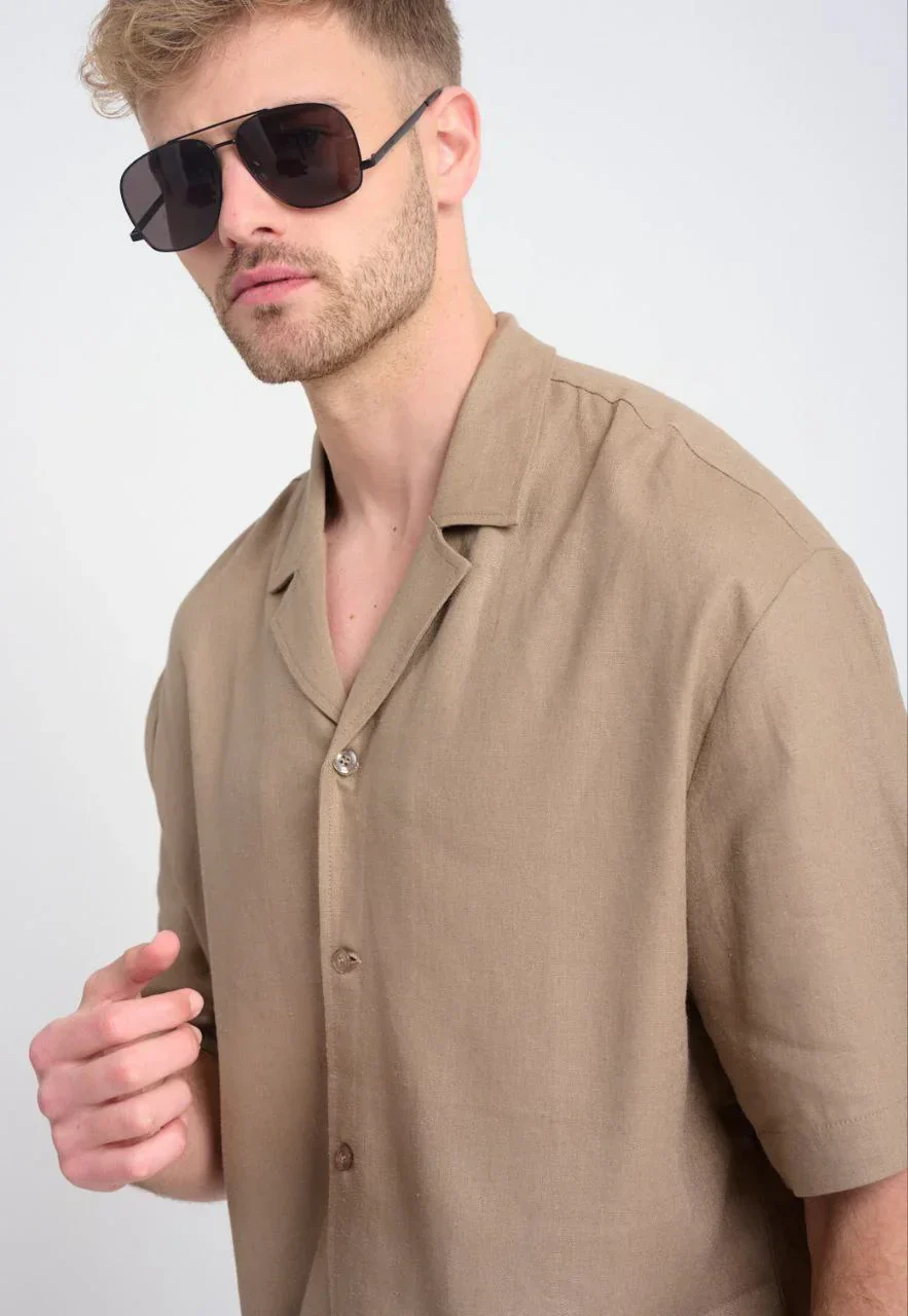 חולצת פשתן מכופתרת – תמונה 4